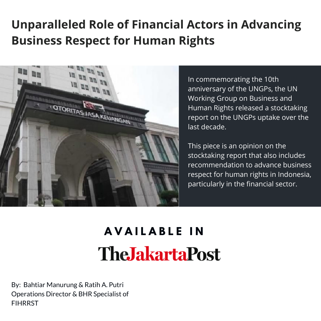 Unparalleled role of financial actors in advancing business respect for human rights